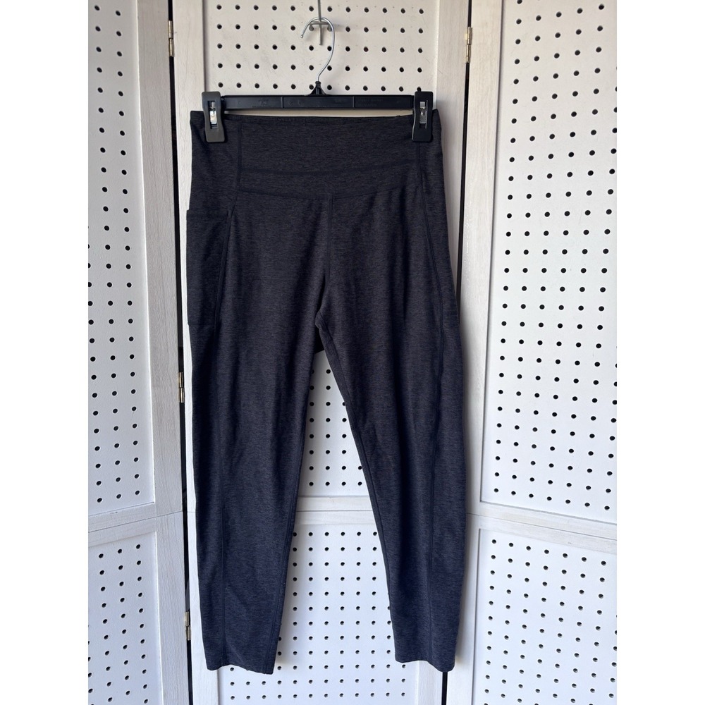 FLX Women's Medium 7/8 Athletic Leggings Charcoal Black Side Pocket